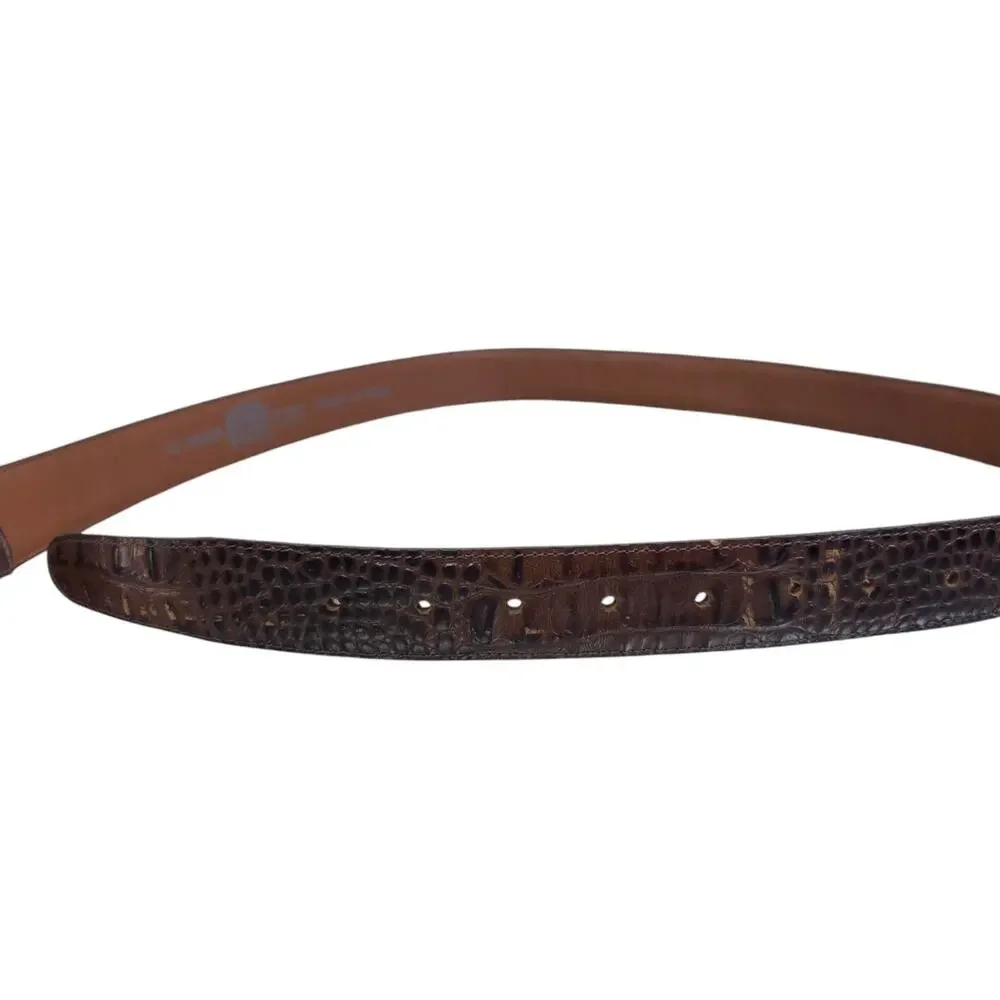 Tony Lama Men's Top Grain Leather‎ Brown Belt Size 42 with Belt Buckle Made USA